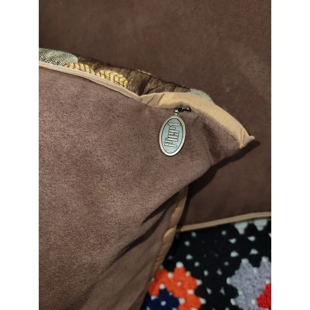 Pier 1 Throw Pillow 18x18 Floral Boho Metallic Copper